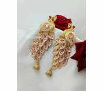 Gyaan Jewels Handmade Gold Plated Chandbali Earring Pink (Women and Girls)