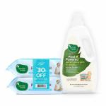 Mother Sparsh Combo Of Pure Water Unscented Wipes And Laundry Liquid Detergent