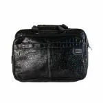 Teo Vegan Leather Premium Crocodile Design Laptop Bag Messenger Bag Men & Women-Black