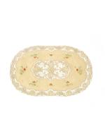 SKAP Cream Oval Cross Stitched Dining Table mats Set of 6 (TMAT-04)