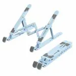 Portronics My Buddy K Lite Foldable Laptop Stand with Adjustable Heights, Anti-Slip Silicone Pads, Collapsible Design, 5 kg Max Weight, ABS Build, Portable & Lightweight Holder Riser(Blue)