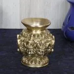 ARTVARKO Decorative Brass Ashtalakshmi Ashta 8 Head Lakshmi Kalash Lota - 4 inch