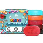 Mom & World Kidsy 5 In 1 Natural Bathing Soap for Kids Tear Free - Gummies, Fruit Candy, Candy Floss, Marshmallow, Kola Candy - 75g Each (Pack of 5)