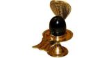 Navyaksh- NAVYAKSH Black Shaligram Shiva Ling Jalheri Decorative Showpiece - 10 cm (Brass, Gold, Black)