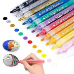 MILLENSIUM Acrylic Paint Marker Pens Colors Markers Water Based Paint Pen for Rock Painting, Canvas, Photo Album, DIY Craft, School Project, Glass, Ceramic, Wood, Meta, Set of 12