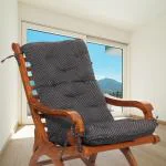 Faburaa Maple Soft & Relaxing Cotton Seat Cushion for Patio Chair Rocking Chair 24x50 Inch (Black)