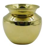 HOMORAA Brass Vessel Kalash Lota for Pooja Chamboo Pooja Kalash Pot (Pack of 1)