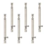 Atom Heavy Duty 10-inch Joint-Less Tower Bolt for Wooden and PVC Doors for Home Main Door/Bathroom/Windows/Wardrobe - Pack of 6 (Finish Silver Satin)