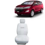 Kingsway Towel Fabric Car Seat Covers for Toyota Innova Crysta 8 Seater, 2015 - 2021 Model, Material: 100% Cotton, Color : White, Complete Set of All Seats (Car Specific Front + Rear Seat Covers)
