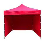 World Of Wish Red Metal Waterproof Foldable Garden Gazebo Tent With 3 Side Cover