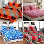GALLERY HOME Design-18 Cotton Bedsheet With A Pair Of Pillow Cover - 90X90 Inch (Set Of 4)