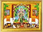 7 Hills Store Gadapa Lakshmi in Photo Frame in Small Size (6 Inch x 8 Inch)