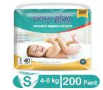 Ezoyplus Extra Soft Baby Diaper S Size| 4-8 kg, Dryfeel Comfort & Odour Control|Small Diaper For Baby (200 Pcs)