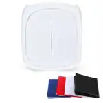 HIFFIN 60x60 cm Portable Photo Studio Shooting Tent Light Cube Diffusion Soft Box Kit with 4 Colors Backdrops (Red Blue Black White Matte) for Photography