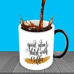 Jiya EnterpriseTuelip White Ceramic Good Idea Start With Coffee Color Changing Magic Coffee Mug - 350 ML