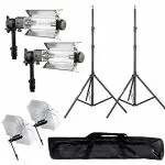 Hanumex Umbrella Light With Flash Light And Stand For Studio Setup (Black)