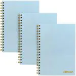 Pukka Pad B5 Size Single Line Ruled Notebook Set Pack Of 3 Sky Blue Hard Back Cover 80 Pages Designer Luxurious Book Carpe Diem Series
