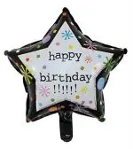 Hippity Hop Rubber Multicolor Happy Birthday Star Foil Balloon