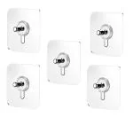 ZURU BUNCH 10 Pcs Nail Free Wall Hook Seamless Screw Adhesive Non-Trace No Drilling for Bathroom Shower Kitchen Installation (Not Suitable for Hanging Clothes and Painted Walls)