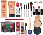 Color Girl Makeup Kit with Foundation, Puff, Kajal, Brush, Lipstick, Eye Lash, Lip Liner, Eye Shadow, Mascara, Eye Liner