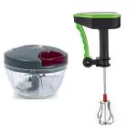 FIRST FRONT Vegetables Plastic Dori Chopper With Heavy Plastic and Stylish Gym Shaker Bottle and (Multicolour, Pack of 2)