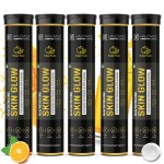 Halesaga Glutathione Tablets 500mg with Vitamin C & Alpha Lipoic, Get Brighter Skin Glow & Even Skin Tone - Orange Flavor 75 Effervescent Tablet