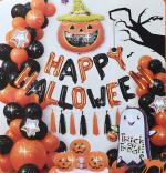 Jagmag Black, Orange Halloween Balllons, Halloween Balloon Arc Garland, Halloween Theme Party, Halloween Decorations Cartoon Aluminum Film Balloons Ghost Festival Bar