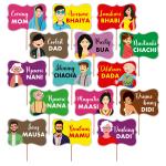 Zyozique 15 Pieces Baby Shower Photo Booth Props in Marathi - Baby Shower Decorations, Party Supplies