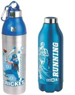 Fable Blue Steel Flask Bottle 600 Milliliters 800 Milliliters (Pack of 2)