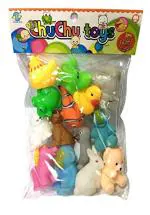 Globular 12 Pcs Mix Cute Animals Swimming Water Toys Non-Toxic,BPA Free Colorful Soft Rubber Float Squeeze Sound Squeaky Bathing Toy