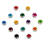 Comet Busters Multicolor Round Velvet Bindis with Silver Stones (6mm) (BIN2011) Pack of 1