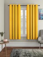 Cortina Yellow Polka Polyester Window Curtain 5 ft x 4 ft Pack of 2 (Design A)