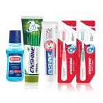 Enshine Oral Care Combo Pack of 5- H+E+Rbl Toothpaste (100g) || Total Expert Toothpaste(100g) | Cool Mint Mouthwash(150ml) and 2p - Advance Toothbrush|Complete Oral Care Solution Helps to Fight Cavity