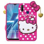 Trifty Silicone Hello Kitty Rubber Back Cover Case Compatible with Vivo Y12/Y15/Y17 (Pink)