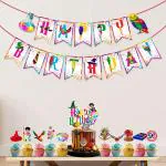Zyozique Multicolor Magical Wizard Birthday Party Supplies for Kids, Magical Wizard Party Decorations Include Letter Banner,Caker Topper and Cup Cake Topper (Pack of 12)