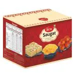 BTW Saugat Special Diwali Gift Hamper (Soan Papdi 250g, Gulab Jamun 500g, Aloo Bhujia 200g) | Handpicked Assortment Of Classic Indian Treats