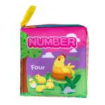 Adore Cloth Books Mini Cloth Book-Development for Babies - Crinkle Touch and Feel Toddler Toy Fabric Soft Baby Cloth Books, Early Education Toys,Waterproof Baby Books for Toddler(Numbers)