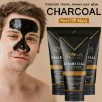Globus Naturals Charcoal Peel Off Mask for Men, Charcoal Face Mask for Glowing Skin, Set of 3, 100g