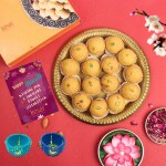KESAR Diwali Special Healthy and Delicious Besan Laddoo (800 Gram) with 2 Diya