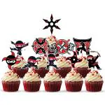 Zyozique 10 Pcs Ninja Cupcake Toppers Assembled Martial Arts Karate Kung Fu Warriors Cupcake Picks Decorations for Ninja Theme Baby Shower Kids Birthday Party Supplies Cake Decorations