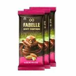 Fabelle Almond Mousse Soft Centre - Diwali Chocolate Gift Pack of 3 x 128g, Pack of 3 (Centre-Filled Milk Chocolate Bar with Roasted Almond, Premium Packaged, Diwali Gift For Family)