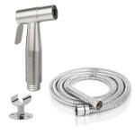 THOISEWELT SUS 304 Stainless Steel Heavy Body Material Bidet Health Faucet Jet Spray Toilet Gun Car Bike Washing Silver Color Full Set