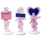 Festiko Baby Shower Decorations Wooden Frame Centerpieces (Pink)- Set of 12 Pcs, Baby Shower Decoration Items, Baby Shower Combo