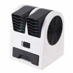 MAAHIL Mini Portable USB Air Cooler Table Fan Electric Perfume Turbine AC Dual Blower Water Bladeless Desk Battery Operated Cold Breeze Electronic Home Travel Office Car Kitchen (Multicolour)