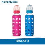 Naughty Kidz Blue and Pink Premium Baby Feeding Bottle 480ml Pack of 2