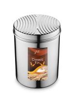 JVL Silver Stainless Steel Classic Tin Storage For Kitchen 1L, 2L, 3L, 4.75L, 6.75L, 9.25L, 12.50L (Pack of 7)