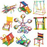 Foroly Multicolored Educational Building Blocks Smart Sticks Set for Kids - Approx 180 Pcs