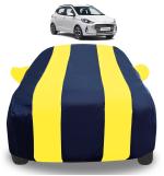 Mockhe Car Cover Compatible with Hyundai i10 Nios with Mirror Pockets, Triple Stitched, Water Resistant Car Body Cover, Navy, Yellow