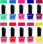 OUR Beauty Multicolor Quick Dry Long Lasting Hd Colors Nail Polish Set 2Feb2033, 80 ml (Set Of 10)