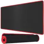 Cysto Gaming Mouse Pad for Laptop Computer Stitched Edges and Non Slippery Rubber Base Mousepad (Black)
